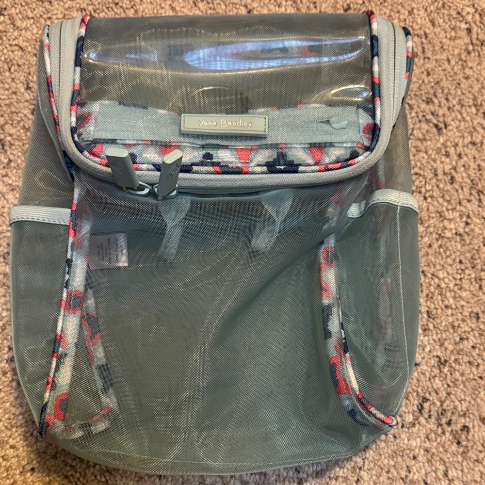 Vera Bradley Clear Cosmetic Bag with Multicolor Trim